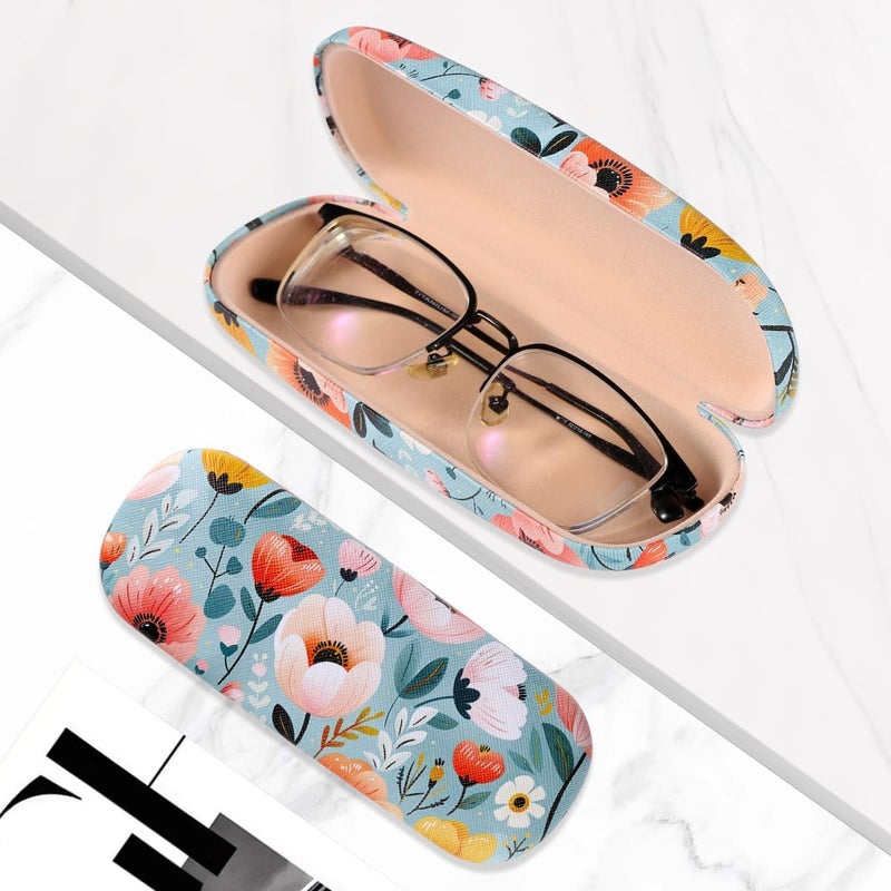 PERFECTSIGHT Store Hard Shell Eyeglasses Case, PU Leather Protective Glasses Case, Cute Eyeglass Case for Women Men Girls - Image 5